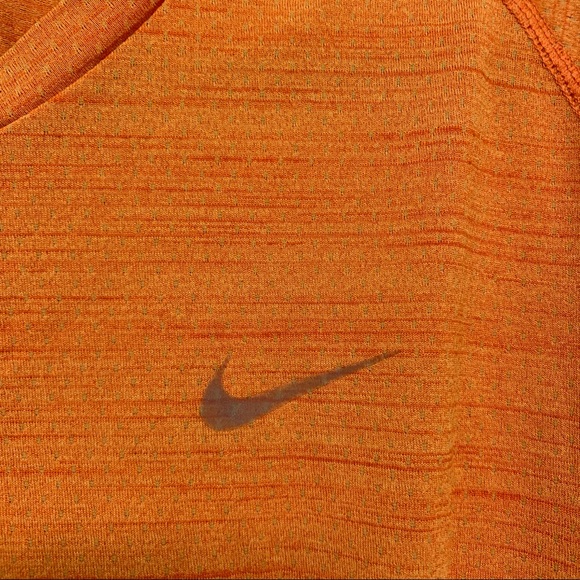 Nike running heathered bright orange dri fit short sleeve top large. - Picture 2 of 9